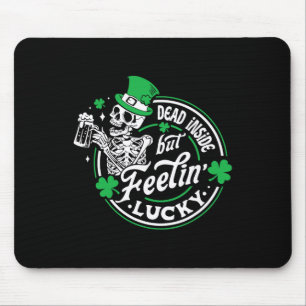 Skeleton Dead Inside But Feeling Lucky Retro St Pa Mouse Mat