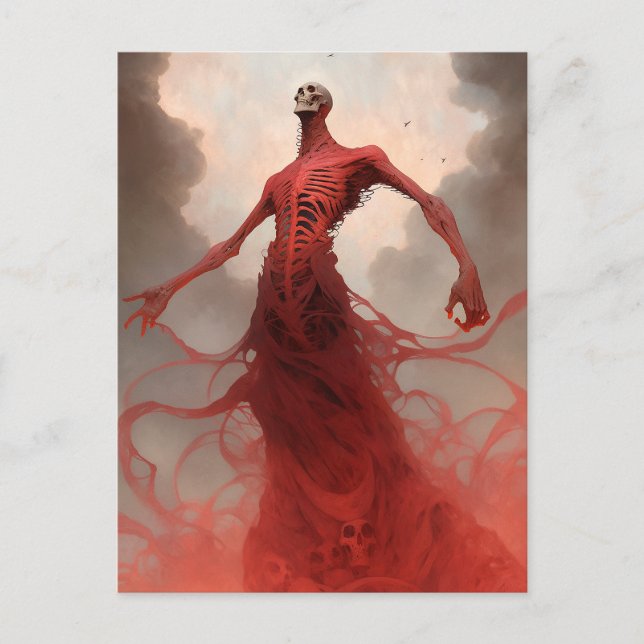 Skeleton Demon Creature Dark Fantasy Horror Postcard (Front)