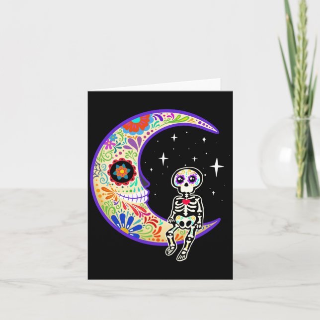 Skeleton Dia De Los Muertos Skeleton Performance Card (Front)