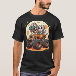 Skeleton Dinosaur Monster Truck Dino Halloween Tod T-Shirt