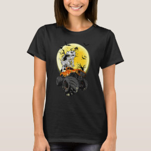 Skeleton Dinosaur Riding Monster Truck Halloween K T-Shirt