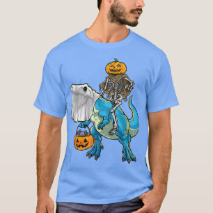 Skeleton Dinosaur T rex Boys Halloween Mummy Funny T-Shirt