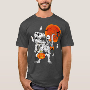 Skeleton Dinosaur T rex Boys Halloween Mummy Funny T-Shirt