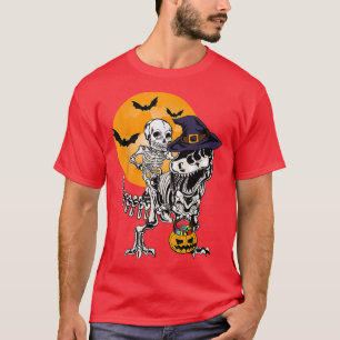 Skeleton Dinosaur T rex Boys Halloween Mummy Funny T-Shirt