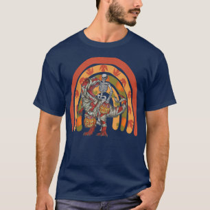 Skeleton Dinosaur T rex Boys Halloween Rainbow Mum T-Shirt