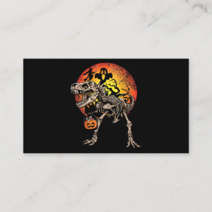 Skeleton Dinosaur T rex Pumpkin Halloween Costume  Business Card