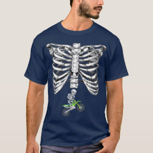 Skeleton Dirt Bike Pregnancy Halloween Motocross T-Shirt