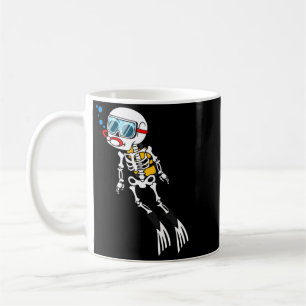Skeleton Diver Halloween Underwater Scuba Diving Coffee Mug
