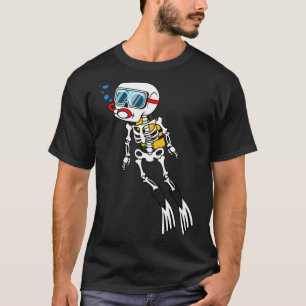 Skeleton Diver Halloween Underwater Scuba Diving T-Shirt