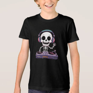 Skeleton DJ Halloween T-Shirt Tri-Blend Shirt