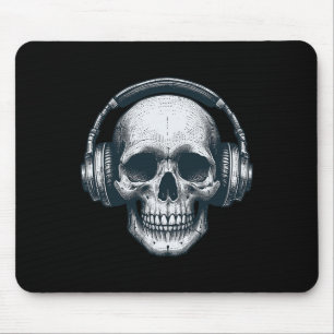 Skeleton Dj Headphones Spooky Skull Musician Hallo Mouse Mat