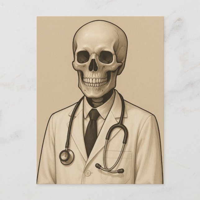 Skeleton Doctor Postcard (Front)