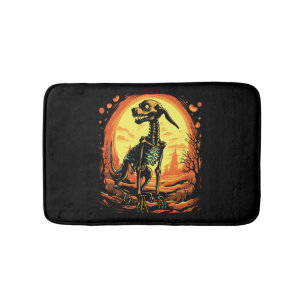 Skeleton Dog Halloween Art Bath Mat