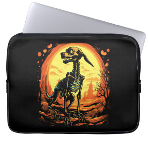 Skeleton Dog Halloween Art Laptop Sleeve