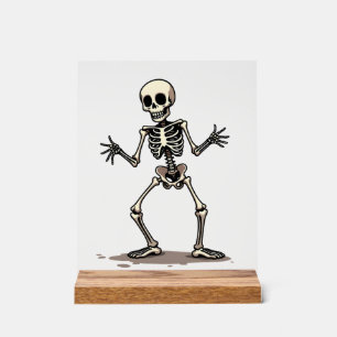 Skeleton Doing the Dab � Funny Halloween Dance Shi Acrylic Sign