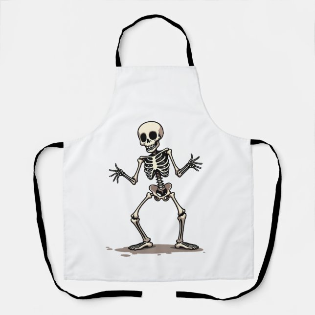 Skeleton Doing the Dab � Funny Halloween Dance Shi Apron (Front)