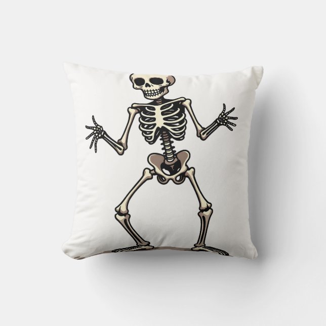 Skeleton Doing the Dab � Funny Halloween Dance Shi Cushion (Front)