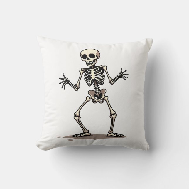 Skeleton Doing the Dab � Funny Halloween Dance Shi Cushion (Front)