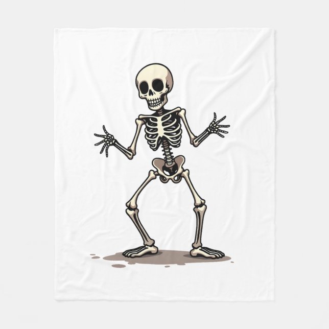 Skeleton Doing the Dab � Funny Halloween Dance Shi Fleece Blanket (Front)
