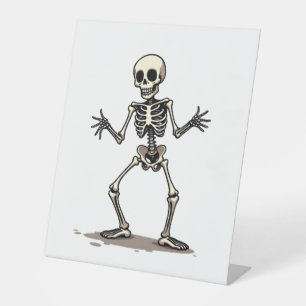 Skeleton Doing the Dab � Funny Halloween Dance Shi Pedestal Sign