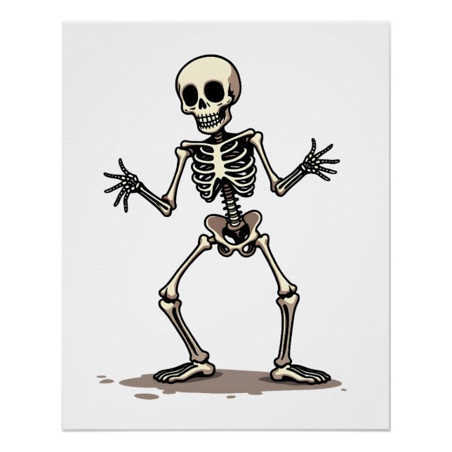 Skeleton Doing the Dab � Funny Halloween Dance Shi Poster (Front)