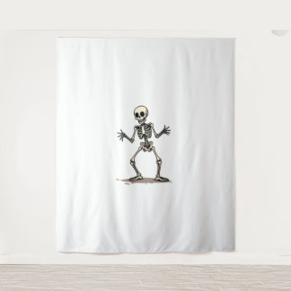 Skeleton Doing the Dab – Funny Halloween Dance Shi Tapestry