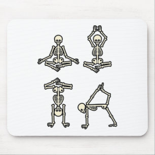 Skeleton Doing Yoga Meditation Yogi Funny Hallowee Mouse Mat