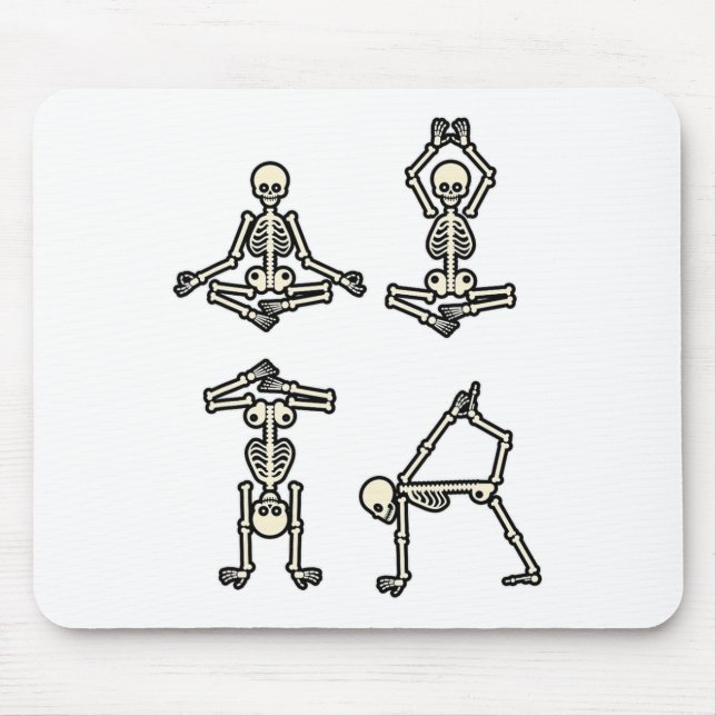 Skeleton Doing Yoga Meditation Yogi Funny Hallowee Mouse Mat (Front)