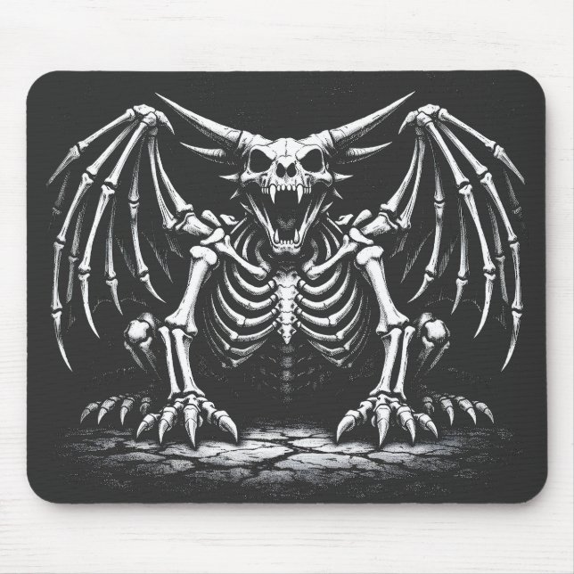 Skeleton Dragon by BurnsInHell Mouse Mat (Front)