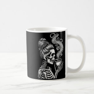Skeleton Drinking Coffee Funny Halloween Costume Mug