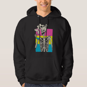 Skeleton Drinking Coffee Lgbt Q Pansexual Pride Pa Hoodie