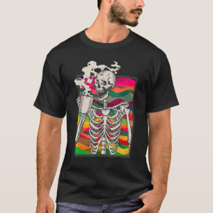 Skeleton Drinking Coffee Lgbt Q Transgender Pride  T-Shirt