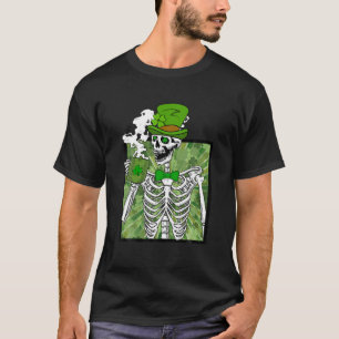 Skeleton Drinking Coffee, St. Patrick's Day, Irish T-Shirt