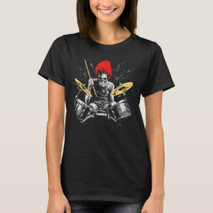 Skeleton Drummer Guy Rock And Roll Band Rock On Dr T-Shirt
