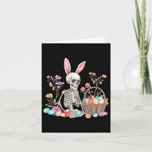 Skeleton Easter Skeleton Eggs Basket Bunny Card