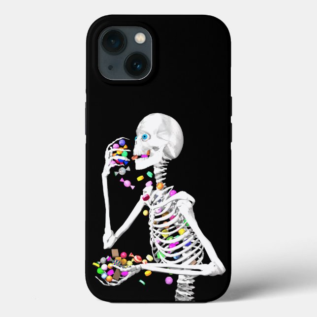 Skeleton Eating Halloween Candy Case-Mate iPhone Case (Back)
