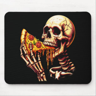 Skeleton Eating Pizza Mouse Mat
