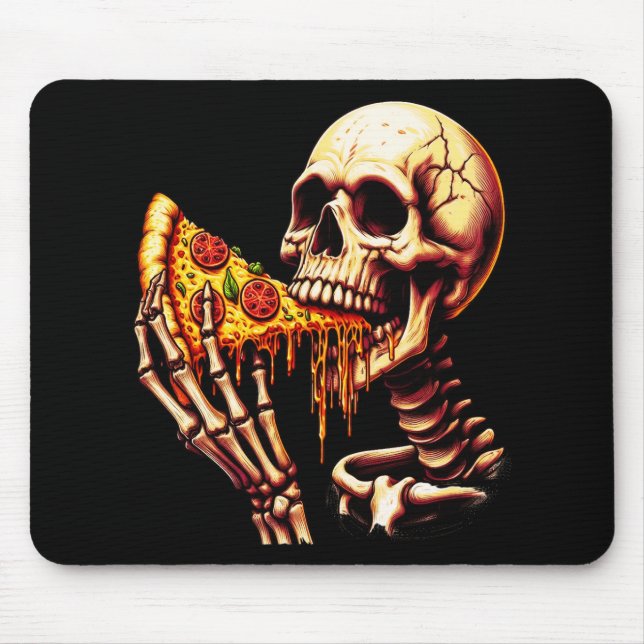 Skeleton Eating Pizza  Mouse Mat (Front)