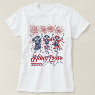 Skeleton EDS Hang Loose Awareness 4th Of July T-Shirt