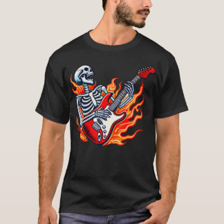 Skeleton Electric Guitar Guy Rock Roll Band Rock O T-Shirt