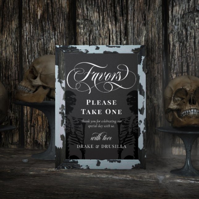 Skeleton Elegant Goth Wedding Favours Poster (Creator Uploaded)