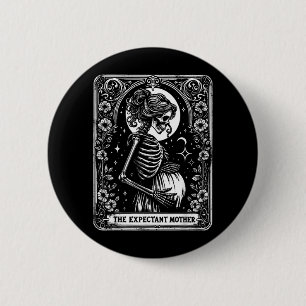 Skeleton Expectant Mother Tarot Card Pregnancy 6 Cm Round Badge