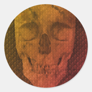 Skeleton Face Halloween  Classic Round Sticker