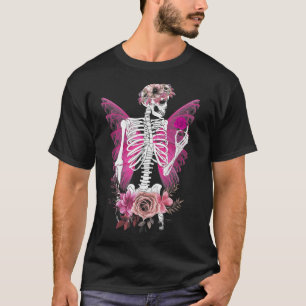 Skeleton Fairy Grunge Fairycore Flower Halloween C T-Shirt