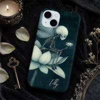 Skeleton Fairy on Moonlit Lotus Flower Custom Name