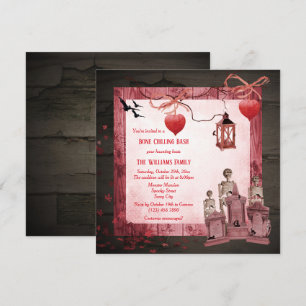 Skeleton Family Halloween Party Invitation