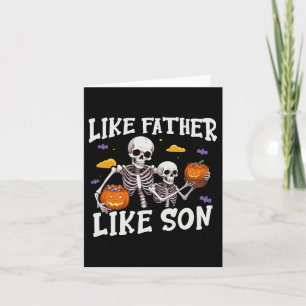 Skeleton Father Son Matching Halloween Costume Card