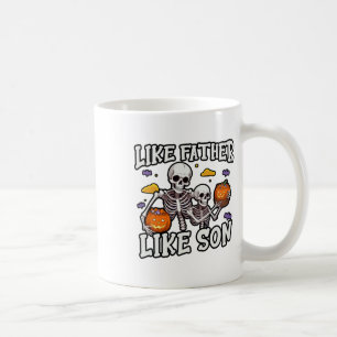 Skeleton Father Son Matching Halloween Costume Coffee Mug