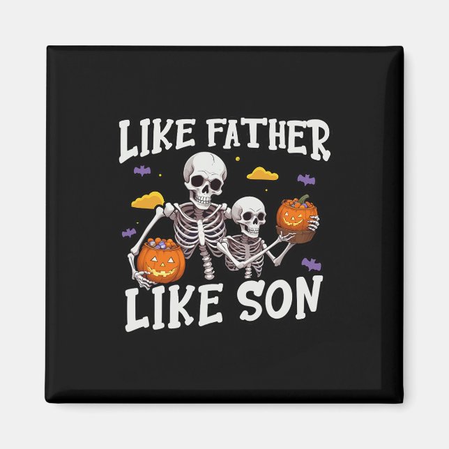 Skeleton Father Son Matching Halloween Costume  Magnet (Front)