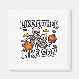 Skeleton Father Son Matching Halloween Costume Magnet